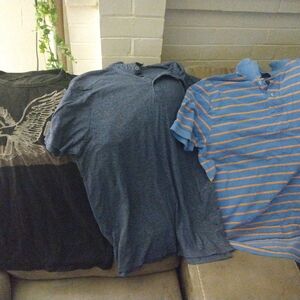 U.S. Polo Assn. Blue and Orange Striped Polo Shirt